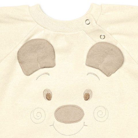 Hi Little One rampers niemowlęcy MIŚ OverSize BOHO Ivory roz M Pom Pom