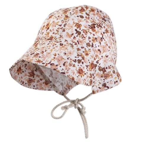 Hi Little One bonetka przeciwsłoneczna z daszkiem BOHO FLOPI Cognac roz M Pom Pom