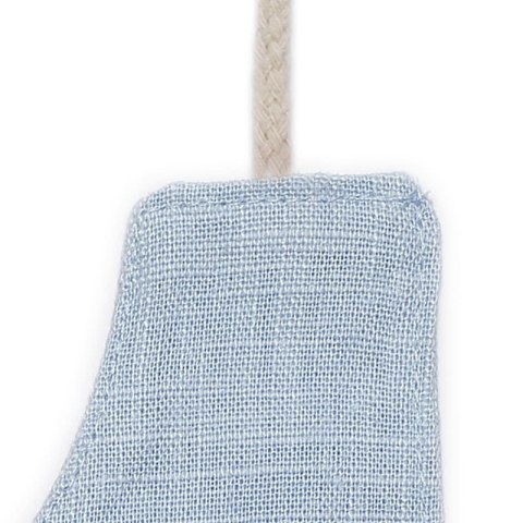 Hi Little One śliniak wiązany BOHO LEO Light Blue Pom Pom