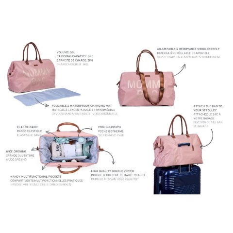 Childhome Torba Mommy Bag Różowa