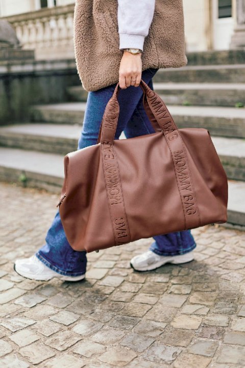Childhome Torba Mommy Bag Signature Vegan Leather Dark Brown
