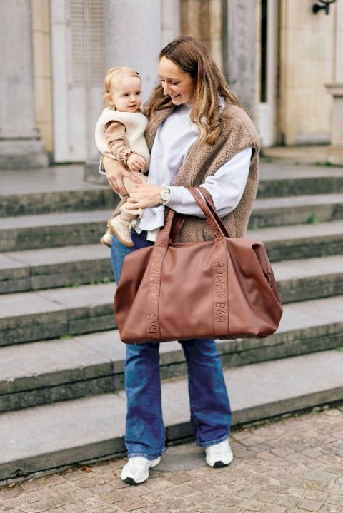 Childhome Torba Mommy Bag Signature Vegan Leather Dark Brown