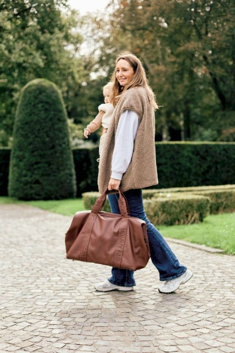 Childhome Torba Mommy Bag Signature Vegan Leather Dark Brown