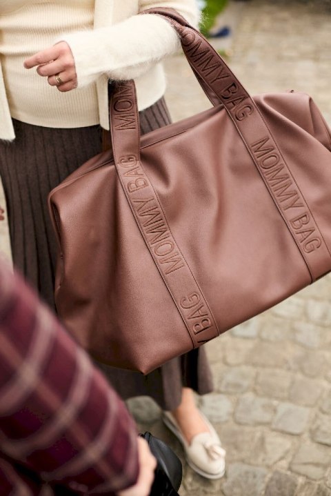 Childhome Torba Mommy Bag Signature Vegan Leather Dark Brown