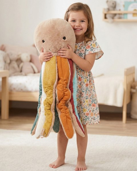 Zabawka rozwojowa Ośmiornica XXL 70cm szeleścik grzechotka gryzak sigikid