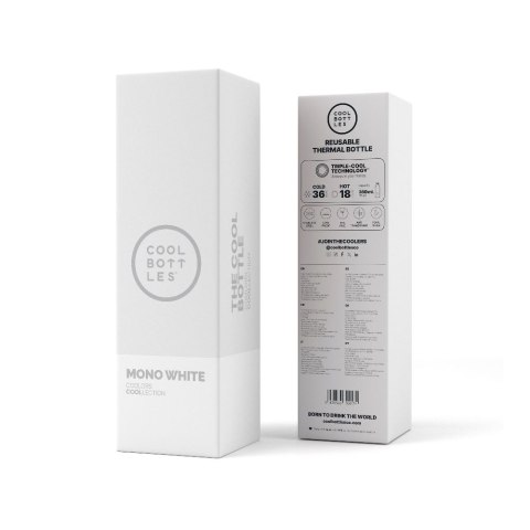 Cool Bottles Butelka termiczna 350 ml Mono White