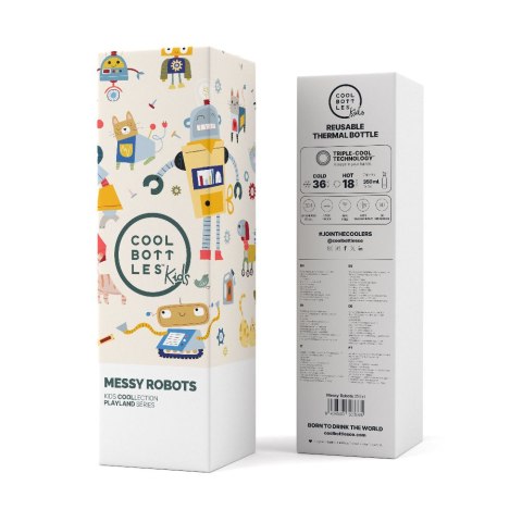 Cool Bottles Butelka termiczna Kids 350 ml Messy Robots