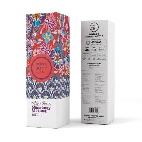 Cool Bottles Butelka termiczna Xclusive! 500 ml Lara Costafreda - Dragonfly Paradise