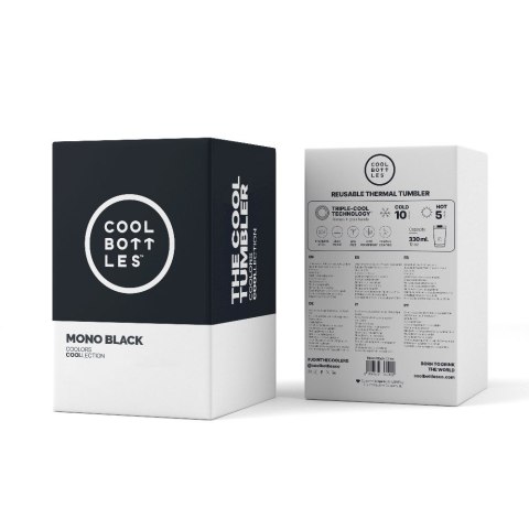 Cool Bottles Kubek termiczny 330 ml Mono Black