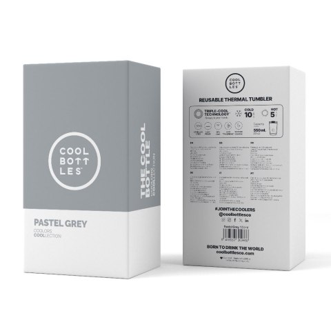 Cool Bottles Kubek termiczny 550 ml Pastel Grey