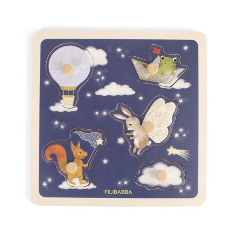 Filibabba Drewniane puzzle sensoryczne Little Adventurers