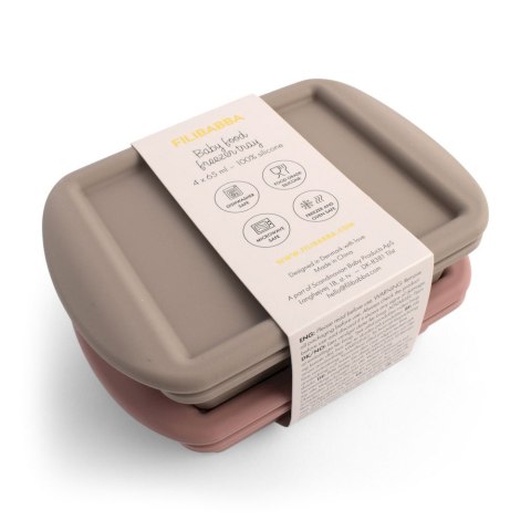 Filibabba Silikonowy pojemnik do mrożenia posiłków 2pack Rose Mix
