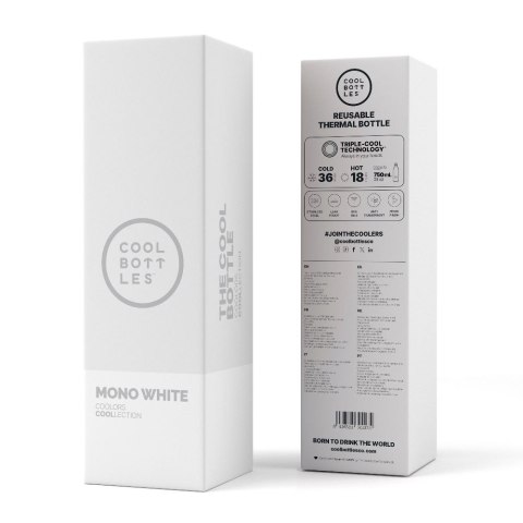 Cool Bottles Butelka termiczna 750 ml Mono White