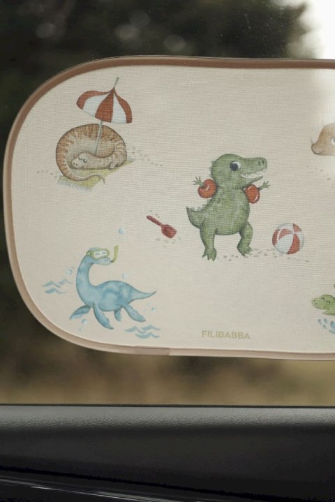 Filibabba Osłony przeciwsłoneczne do samochodu 2 szt. Dino Beach