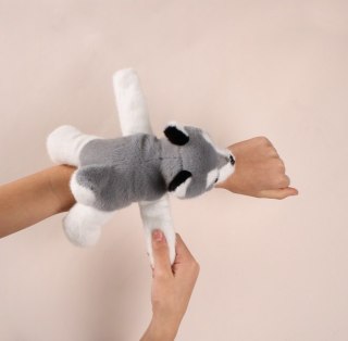 DOUDOU - pluszowa bransoletka slap husky Podcoll, Histoire d'Ours, jasny szary