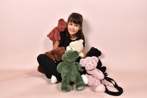 DOUDOU - pluszowa torba na ramię miś, Doudou et Compagnie, khaki