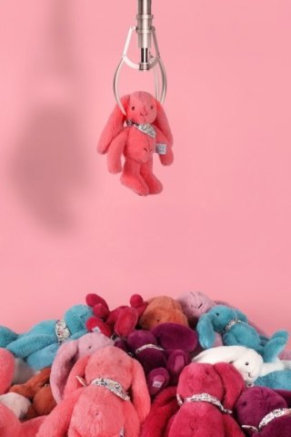 DOUDOU - pluszowy królik Lapin Fleurette Doudou et Compagnie, 25 cm, koral