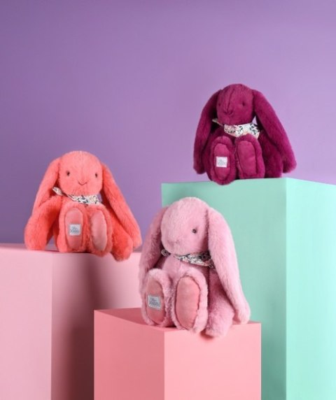 DOUDOU - pluszowy królik Lapin Fleurette Doudou et Compagnie, 25 cm, śliwka