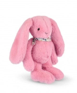 DOUDOU - pluszowy królik Lapin Fleurette Doudou et Compagnie, 35 cm, różowy grenadine