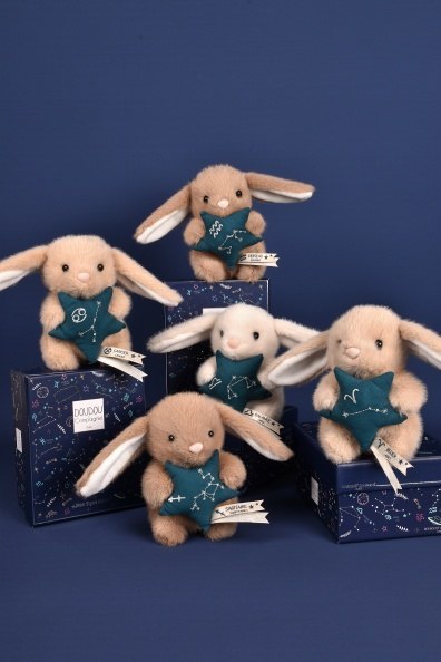 DOUDOU - pluszowy królik ze znakiem zodiaku DOUDOU ASTRO, Doudou et Compagnie, 12 cm, koziorożec
