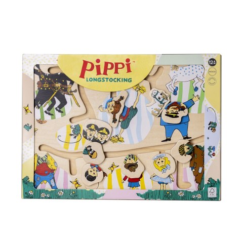 Drewniana układanka puzzle labirynt edukacyjna zabawka dla dzieci Pippi