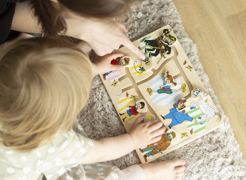 Drewniana układanka puzzle labirynt edukacyjna zabawka dla dzieci Pippi