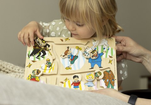 Drewniana układanka puzzle labirynt edukacyjna zabawka dla dzieci Pippi