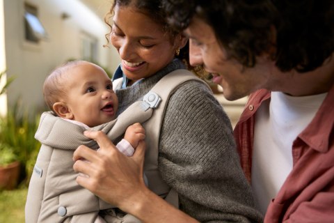 BABYBJORN - nosidełko HOLD, WOVEN, piaskowoszary