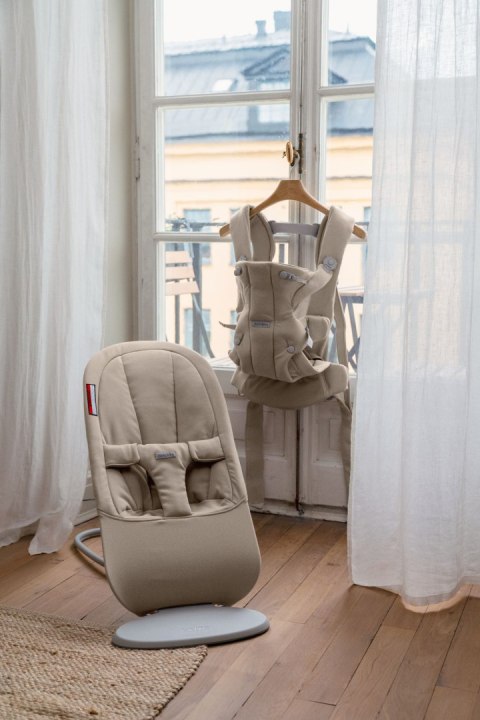 BABYBJORN - nosidełko HOLD, WOVEN, piaskowoszary