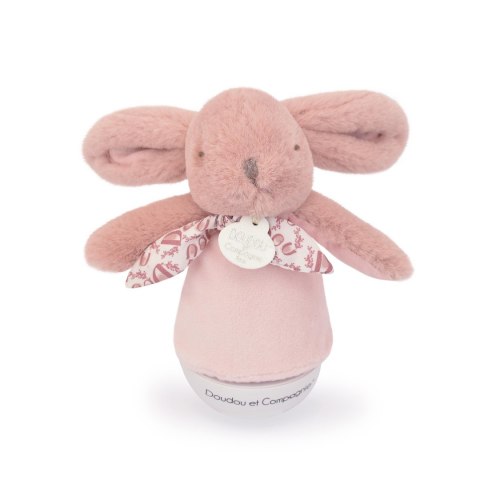 DOUDOU - lampka nocna muzyczna Lapin Doudou Culbuto, Doudou et Compagnie, 16 cm, różowa