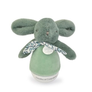 DOUDOU - lampka nocna muzyczna Lapin Doudou Culbuto, Doudou et Compagnie, 16 cm, zielony szałwiowy