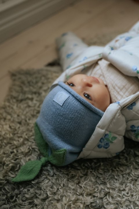 ELODIE DETAILS - czapka zimowa, Furry Knit Beanie, Blueberry Bliss, 1-2 lata