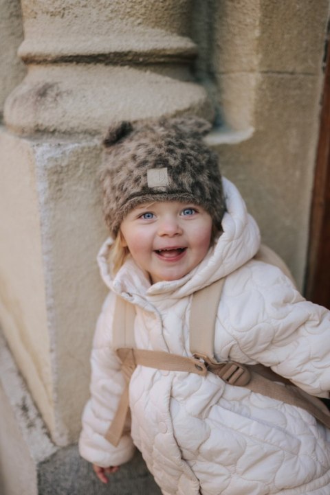 ELODIE DETAILS - czapka zimowa, Furry Knit Beanie, Le Leopard, 1-2 lata