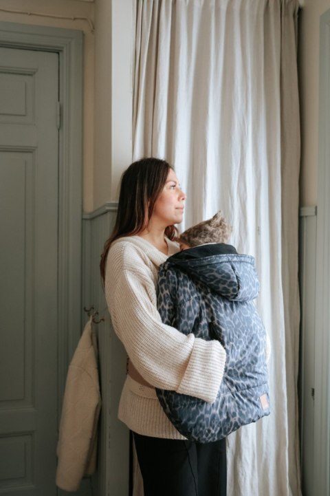 ELODIE DETAILS - czapka zimowa, Furry Knit Beanie, Le Leopard, 6-12 m-cy