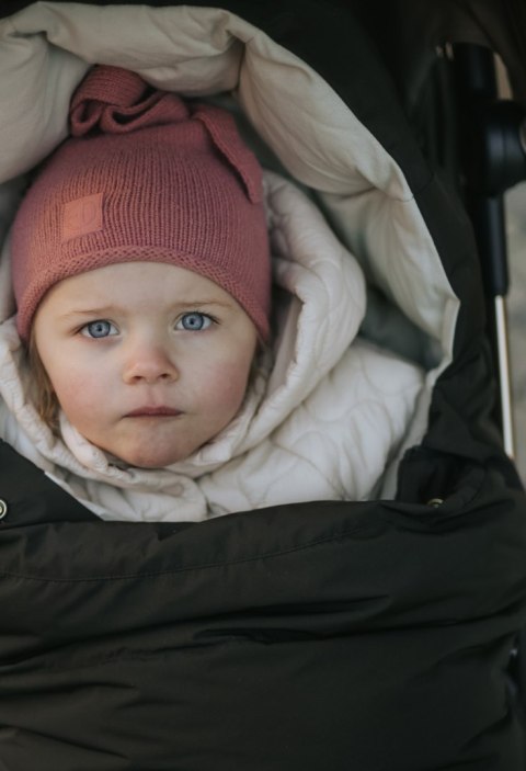 ELODIE DETAILS - czapka zimowa, Furry Knit Beanie, Rosy Bow, 2-3 lata