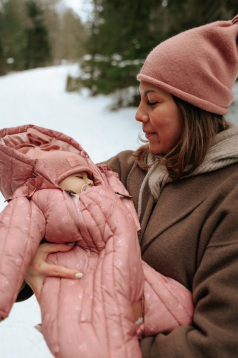 ELODIE DETAILS - czapka zimowa, Furry Knit Beanie, Rosy Bow, 3-100 lat
