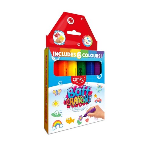 Kredki do kąpieli - malowanie wanny 6 kolorów, Zimpli Kids