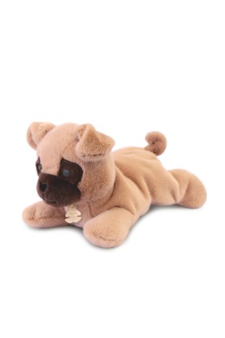 DOUDOU - obciążeniowy pluszowy pies mops Les P'tits Relax, Histoire d'Ours, 30 cm, biały