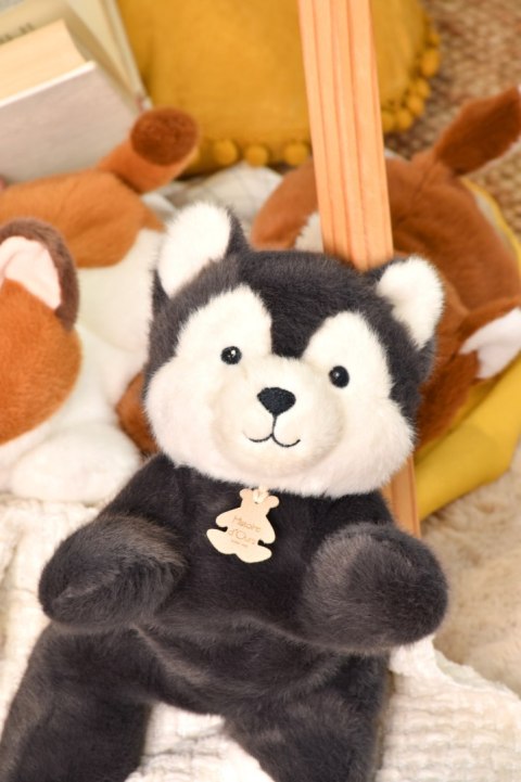 DOUDOU - obciążeniowy pluszowy wilk Les P'tits Relax, Histoire d'Ours, 30 cm, szary