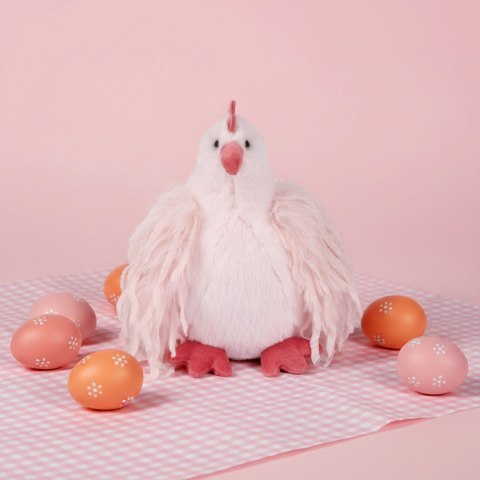 DOUDOU - przytulanka kurka Poulette Rose Lady, Histoire d'Ours, 20 cm, różowa