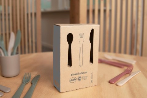 TINY BIObased Sztućce dla dzieci 2 set Mocca/Olive