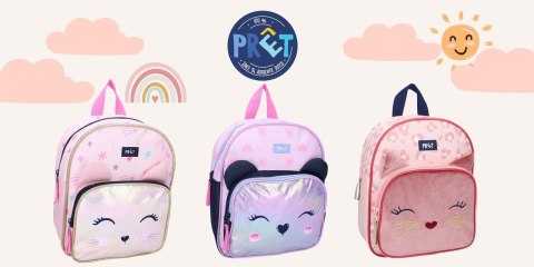 Plecak dla dzieci PRET Kotek Giggle velvet pink
