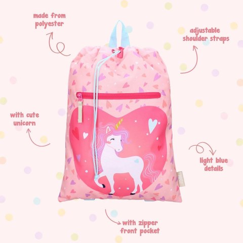 Worek plecak PRET Happy Unicorn pink