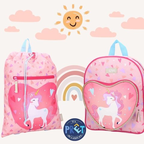 Worek plecak PRET Happy Unicorn pink