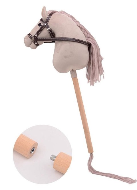 Holly Hobby Horse koń DELUXE na kiju 80cm beige