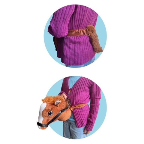 Holly Hobby Horse koń na pasku z ogonem brown