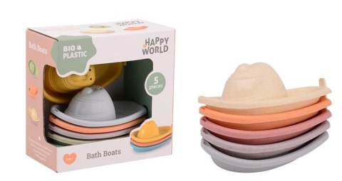 Łódki do kąpieli BIOplastik 5 sztuk Happy World 0m