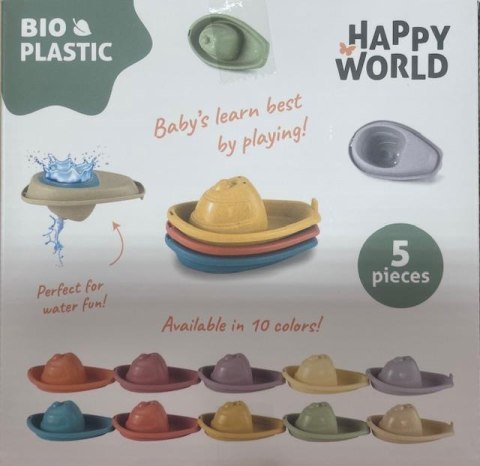 Łódki do kąpieli BIOplastik 5 sztuk Happy World 0m