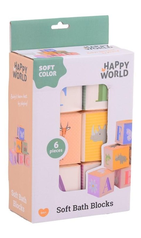 Miękkie kostki do kąpieli i zabawy Happy World 0m+