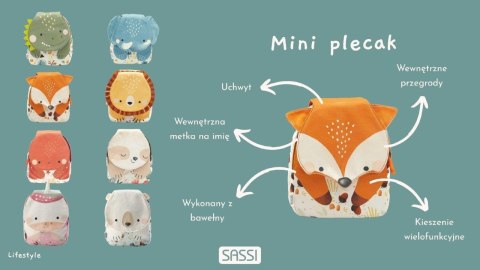 Plecak mini dla dzieci Leniwiec SASSI